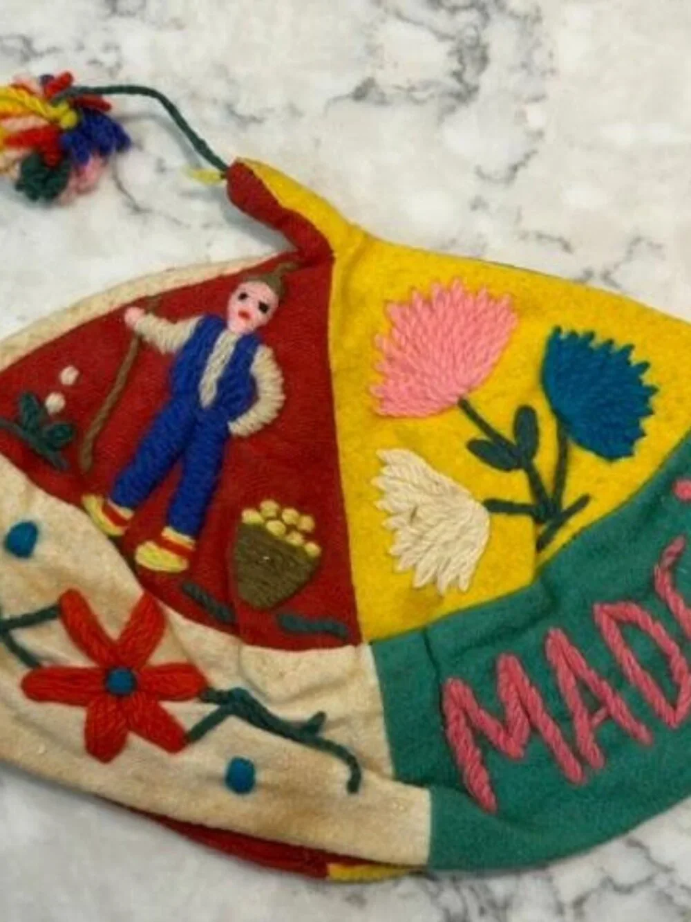 Festive Cap from Madeira, Portugal. One Size. Lined